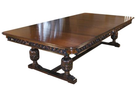 Carved Refectory Pool Dining Table