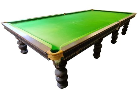 (M1243) Full-Size Antique Mahogany Turned Leg Snooker Table