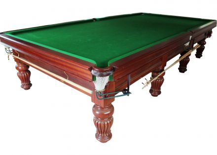 (M1260) Full-Size Antique Mahogany Tulip Leg Snooker Table