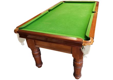 (M1309) 6 ft Mahogany Turned & Fluted Leg Snooker/Pool Table by Riley